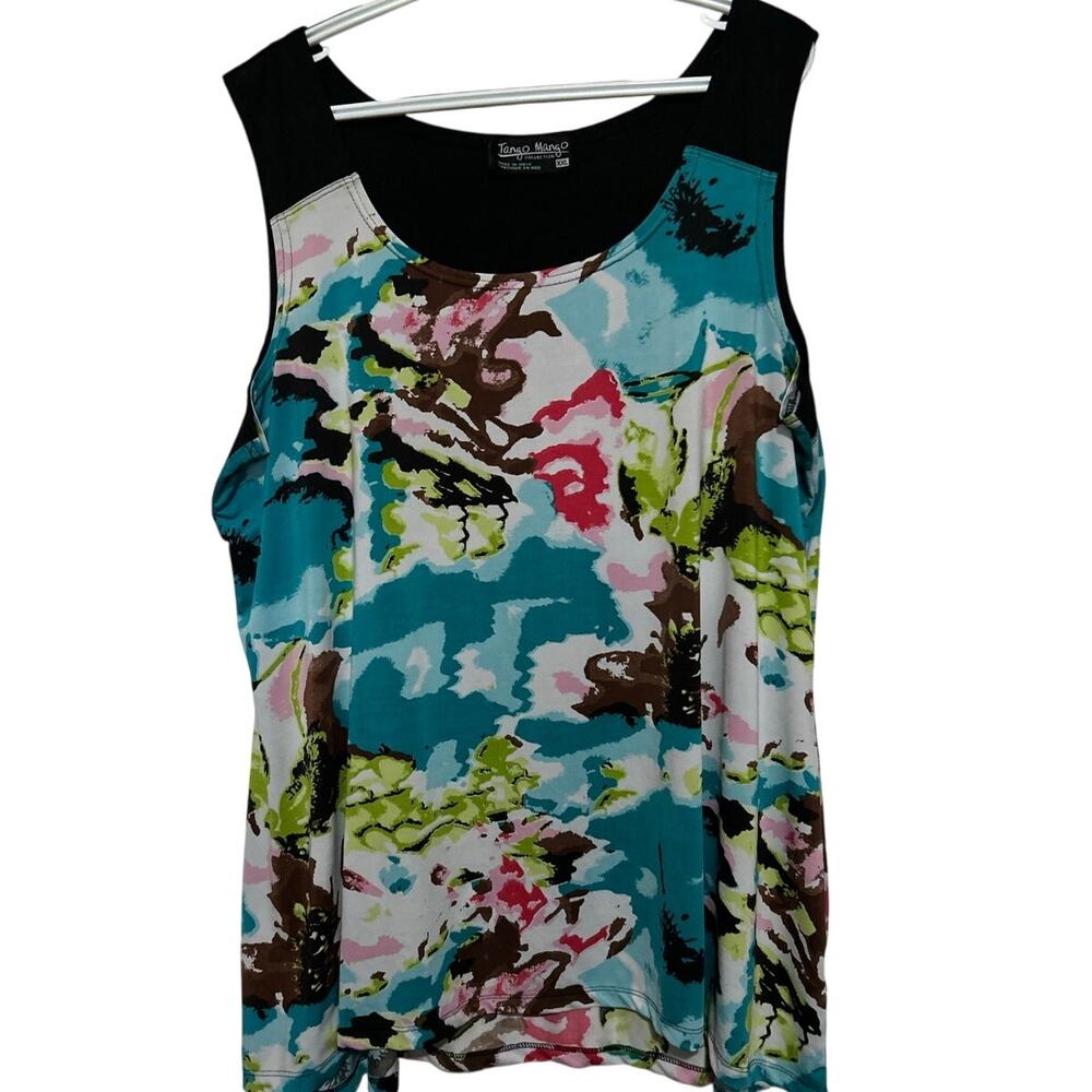 Tango Mango Collection Women's Black Teal Pink Green Tank‎ Top Size XXL